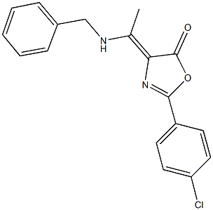 4-[1-(benzylamino)ethylidene]-2-(4-chlorophenyl)-1,3-oxazol-5(4H)-one Structure