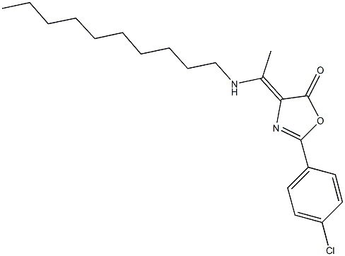 2-(4-chlorophenyl)-4-[1-(decylamino)ethylidene]-1,3-oxazol-5(4H)-one Structure