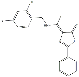 4-{1-[(2,4-dichlorobenzyl)amino]ethylidene}-2-phenyl-1,3-oxazol-5(4H)-one Structure