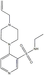 4-(4-allyl-1-piperazinyl)-N-ethyl-3-pyridinesulfonamide 化学構造式
