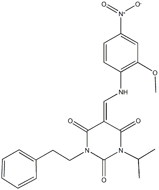 353282-78-7 5-({4-nitro-2-methoxyanilino}methylene)-1-isopropyl-3-(2-phenylethyl)-2,4,6(1H,3H,5H)-pyrimidinetrione