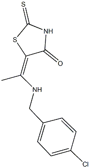 5-{1-[(4-chlorobenzyl)amino]ethylidene}-2-thioxo-1,3-thiazolidin-4-one,353283-14-4,结构式