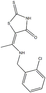 5-{1-[(2-chlorobenzyl)amino]ethylidene}-2-thioxo-1,3-thiazolidin-4-one 结构式