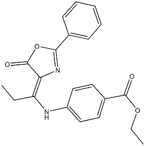 ethyl 4-{[1-(5-oxo-2-phenyl-1,3-oxazol-4(5H)-ylidene)propyl]amino}benzoate|