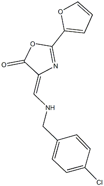 4-{[(4-chlorobenzyl)amino]methylene}-2-(2-furyl)-1,3-oxazol-5(4H)-one 结构式