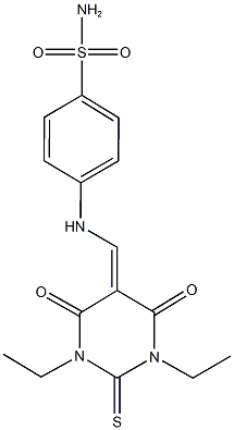 353284-30-7 4-{[(1,3-diethyl-4,6-dioxo-2-thioxotetrahydro-5(2H)-pyrimidinylidene)methyl]amino}benzenesulfonamide