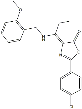 2-(4-chlorophenyl)-4-{1-[(2-methoxybenzyl)amino]propylidene}-1,3-oxazol-5(4H)-one|