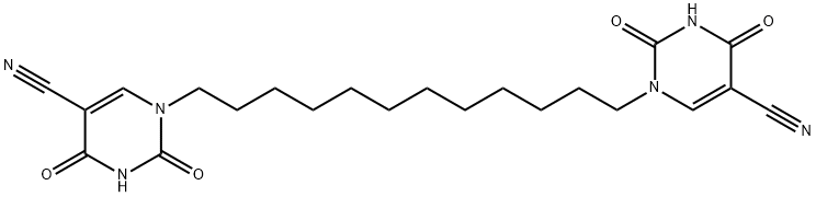 1-[12-(5-cyano-2,4-dioxo-3,4-dihydro-1(2H)-pyrimidinyl)dodecyl]-2,4-dioxo-1,2,3,4-tetrahydro-5-pyrimidinecarbonitrile 结构式