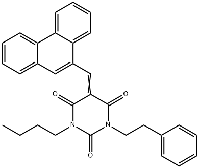 1-butyl-5-(9-phenanthrylmethylene)-3-(2-phenylethyl)-2,4,6(1H,3H,5H)-pyrimidinetrione|