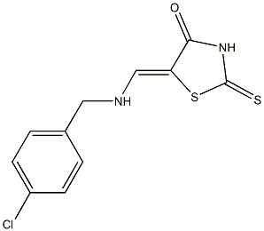 5-{[(4-chlorobenzyl)amino]methylene}-2-thioxo-1,3-thiazolidin-4-one 结构式