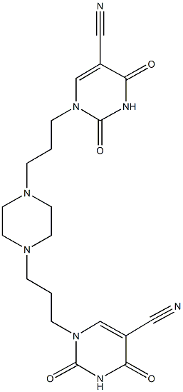 1-(3-{4-[3-(5-cyano-2,4-dioxo-3,4-dihydro-1(2H)-pyrimidinyl)propyl]-1-piperazinyl}propyl)-2,4-dioxo-1,2,3,4-tetrahydro-5-pyrimidinecarbonitrile Structure