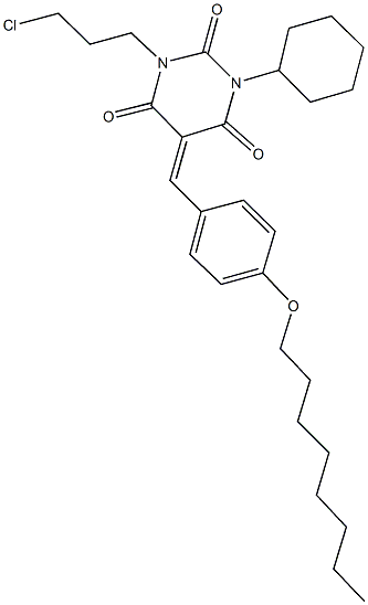 1-(3-chloropropyl)-3-cyclohexyl-5-[4-(octyloxy)benzylidene]-2,4,6(1H,3H,5H)-pyrimidinetrione|