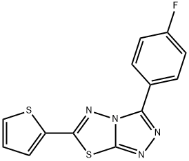 3-(4-fluorophenyl)-6-(2-thienyl)[1,2,4]triazolo[3,4-b][1,3,4]thiadiazole 化学構造式
