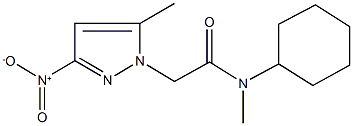 N-cyclohexyl-2-{3-nitro-5-methyl-1H-pyrazol-1-yl}-N-methylacetamide Struktur