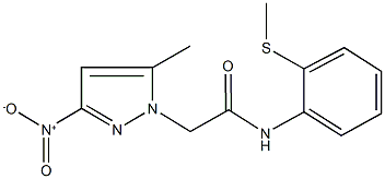 2-{3-nitro-5-methyl-1H-pyrazol-1-yl}-N-[2-(methylsulfanyl)phenyl]acetamide 结构式