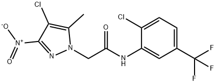 2-{4-chloro-3-nitro-5-methyl-1H-pyrazol-1-yl}-N-[2-chloro-5-(trifluoromethyl)phenyl]acetamide Structure