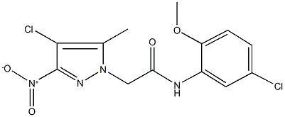 2-{4-chloro-3-nitro-5-methyl-1H-pyrazol-1-yl}-N-(5-chloro-2-methoxyphenyl)acetamide,353455-67-1,结构式