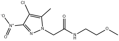 2-{4-chloro-3-nitro-5-methyl-1H-pyrazol-1-yl}-N-(2-methoxyethyl)acetamide Structure
