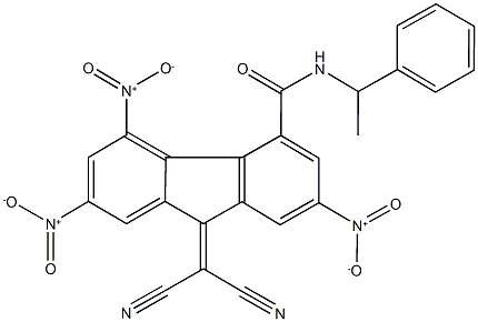 9-(dicyanomethylene)-2,5,7-trisnitro-N-(1-phenylethyl)-9H-fluorene-4-carboxamide Structure