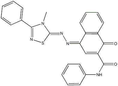 4-[(4-methyl-3-phenyl-1,2,4-thiadiazol-5(4H)-ylidene)hydrazono]-1-oxo-N-phenyl-1,4-dihydro-2-naphthalenecarboxamide,353460-79-4,结构式