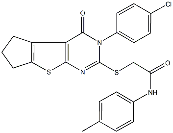 2-{[3-(4-chlorophenyl)-4-oxo-3,5,6,7-tetrahydro-4H-cyclopenta[4,5]thieno[2,3-d]pyrimidin-2-yl]sulfanyl}-N-(4-methylphenyl)acetamide|