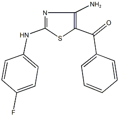 [4-amino-2-(4-fluoroanilino)-1,3-thiazol-5-yl](phenyl)methanone,353461-26-4,结构式