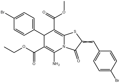 6-ethyl 8-methyl 5-amino-2-(4-bromobenzylidene)-7-(4-bromophenyl)-3-oxo-2,3-dihydro-7H-[1,3]thiazolo[3,2-a]pyridine-6,8-dicarboxylate Structure