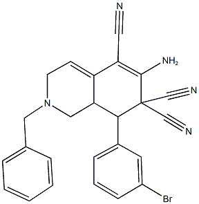 6-amino-2-benzyl-8-(3-bromophenyl)-2,3,8,8a-tetrahydro-5,7,7(1H)-isoquinolinetricarbonitrile Structure