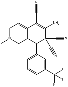 353462-60-9 6-amino-2-methyl-8-[3-(trifluoromethyl)phenyl]-2,3,8,8a-tetrahydro-5,7,7(1H)-isoquinolinetricarbonitrile