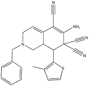 6-amino-2-benzyl-8-(3-methyl-2-thienyl)-2,3,8,8a-tetrahydro-5,7,7(1H)-isoquinolinetricarbonitrile|