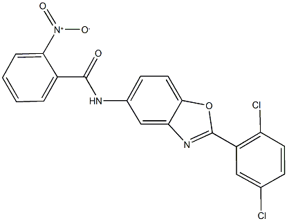 N-[2-(2,5-dichlorophenyl)-1,3-benzoxazol-5-yl]-2-nitrobenzamide 化学構造式