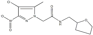 2-{4-chloro-3-nitro-5-methyl-1H-pyrazol-1-yl}-N-(tetrahydro-2-furanylmethyl)acetamide 化学構造式