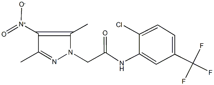 N-[2-chloro-5-(trifluoromethyl)phenyl]-2-{4-nitro-3,5-dimethyl-1H-pyrazol-1-yl}acetamide 结构式