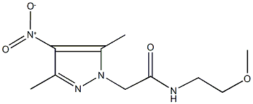 2-{4-nitro-3,5-dimethyl-1H-pyrazol-1-yl}-N-(2-methoxyethyl)acetamide 化学構造式