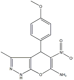 6-amino-5-nitro-4-(4-methoxyphenyl)-3-methyl-1,4-dihydropyrano[2,3-c]pyrazole|