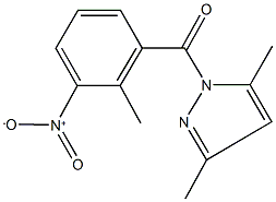 1-{3-nitro-2-methylbenzoyl}-3,5-dimethyl-1H-pyrazole 化学構造式