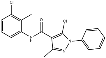 5-chloro-N-(3-chloro-2-methylphenyl)-3-methyl-1-phenyl-1H-pyrazole-4-carboxamide,353464-53-6,结构式