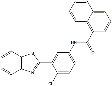 N-[3-(1,3-benzothiazol-2-yl)-4-chlorophenyl]-1-naphthamide 化学構造式