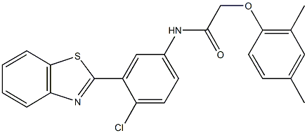 N-[3-(1,3-benzothiazol-2-yl)-4-chlorophenyl]-2-(2,4-dimethylphenoxy)acetamide Structure