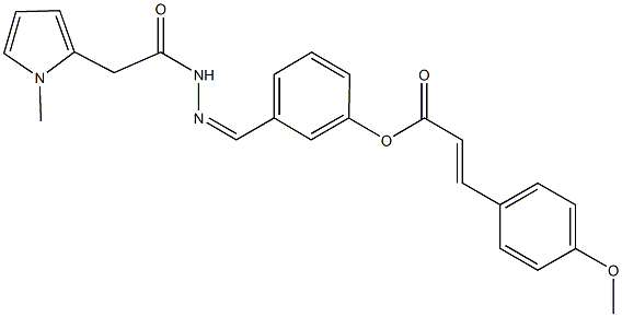 3-{2-[(1-methyl-1H-pyrrol-2-yl)acetyl]carbohydrazonoyl}phenyl 3-(4-methoxyphenyl)acrylate Struktur