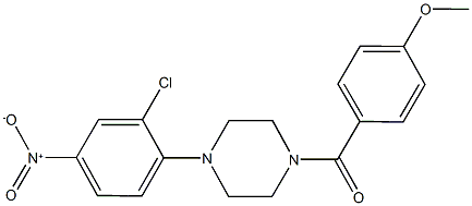 1-{2-chloro-4-nitrophenyl}-4-(4-methoxybenzoyl)piperazine 结构式