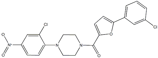 1-{2-chloro-4-nitrophenyl}-4-[5-(3-chlorophenyl)-2-furoyl]piperazine,353466-14-5,结构式