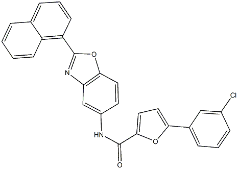 5-(3-chlorophenyl)-N-[2-(1-naphthyl)-1,3-benzoxazol-5-yl]-2-furamide Structure