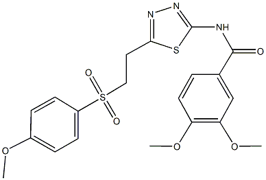 3,4-dimethoxy-N-(5-{2-[(4-methoxyphenyl)sulfonyl]ethyl}-1,3,4-thiadiazol-2-yl)benzamide Structure