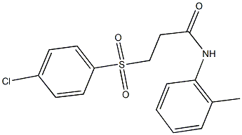 3-[(4-chlorophenyl)sulfonyl]-N-(2-methylphenyl)propanamide 化学構造式