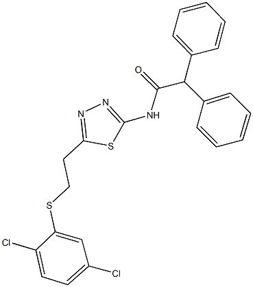 N-(5-{2-[(2,5-dichlorophenyl)sulfanyl]ethyl}-1,3,4-thiadiazol-2-yl)-2,2-diphenylacetamide Structure