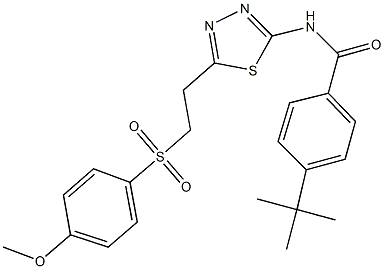 4-tert-butyl-N-(5-{2-[(4-methoxyphenyl)sulfonyl]ethyl}-1,3,4-thiadiazol-2-yl)benzamide 结构式