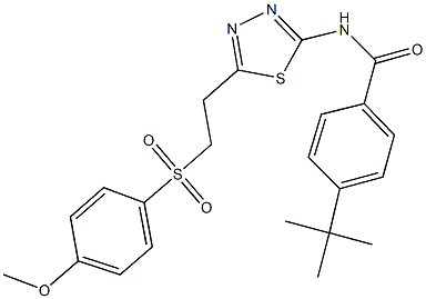 4-tert-butyl-N-(5-{2-[(4-methoxyphenyl)sulfonyl]ethyl}-1,3,4-thiadiazol-2-yl)benzamide,353466-37-2,结构式