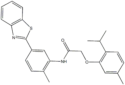 N-[5-(1,3-benzothiazol-2-yl)-2-methylphenyl]-2-(2-isopropyl-5-methylphenoxy)acetamide,353466-64-5,结构式