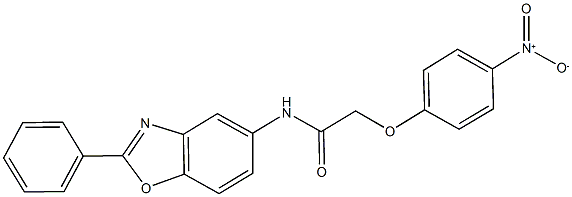 2-{4-nitrophenoxy}-N-(2-phenyl-1,3-benzoxazol-5-yl)acetamide 结构式